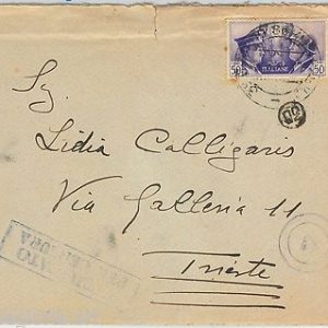 60064 - ITALIA - STORIA POSTALE posta militare: 3°  SOTTOMARINI Settembrini