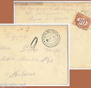 60065 - ITALIA  - STORIA POSTALE - POSTA MILITARE 45a DIVISIONE - TASSATA! 1917