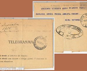 60066 - ITALIA  - STORIA POSTALE - POSTA MILITARE n. 124 su TELEGRAMMA 1918