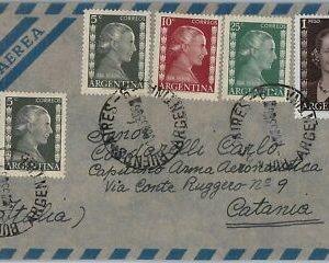 39393 - ARGENTINA - POSTAL HISTORY - AIRMAIL COVER to Catania ITALY - 1953 EVITA