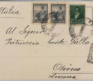 39379 - ARGENTINA -  POSTAL HISTORY - POSTCARD  to ITALY  1901 - Mixed Franking