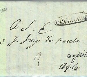 97818 - STORIA POSTALE  - BUSTA PREFILATELICA: BUGNARA via SOLMONA  AQUILA 1841
