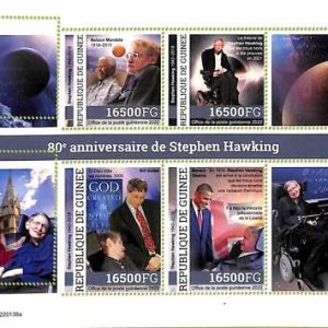 A9511 - REP.GUINEE - ERROR MISPERF Stamp Sheet - 2022  - SPACE, Stephen Hawkin
