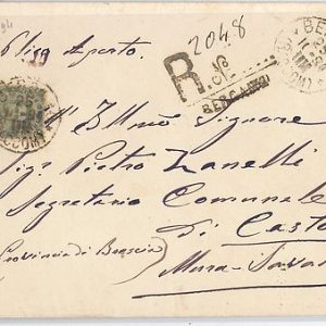 ITALIA REGNO:  storia postale - BUSTA RACCOMANDATA da BERGAMO 1894