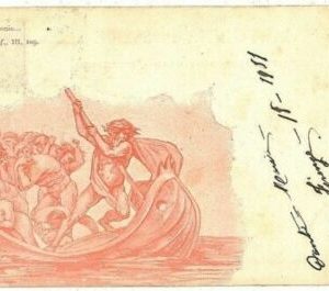 08078 - VINTAGE Illustrated  POSTCARD -  MITHOLOGY Caron DANTE 1901