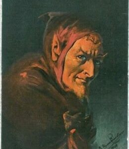 08079  - VINTAGE Illustrated  POSTCARD -   The DEVIL   -  Russia