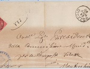 ITALIA REGNO: storia postale - BUSTA annullo numerale 515 BOZZOLO  (MN) 1880