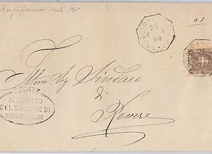 ITALIA REGNO: storia postale - BUSTA colllettoria BORGOFRANCO sul PO (MN) 1898