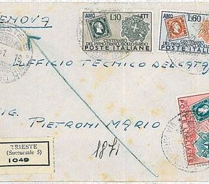 ITALIA - TRIESTE A - AMG FTT :  storia postale - BUSTA raccomandata 1951