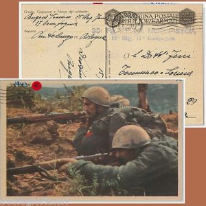 60073  - ITALIA  - STORIA POSTALE  -  Cartolina in FRANCHIGGIA MILITARE 1943