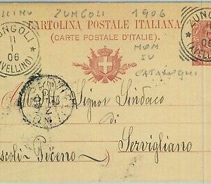 97827 - REGNO - STORIA POSTALE - INTERO  annullo tondo-quadro ZUNGOLI Avellino