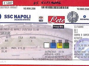 C1287 - Vecchio  BIGLIETTO PARTITA CALCIO - 2010/2011 : NAPOLI vs ELFSBORG