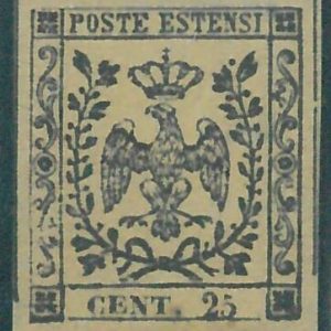 87803 - ANTICHI STATI: MODENA - Sassone 4a nuovo  linguellato * - firmato OLIVA