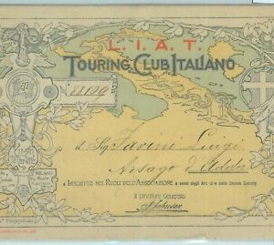 87210 -  DOCUMENTO D'EPOCA: Tessera TOURING CLUB ITALIANO Milano