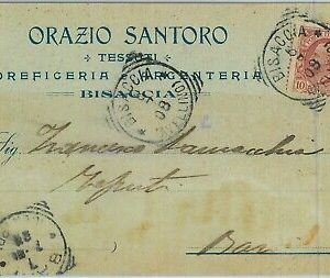 97826 - CARTOLINA d'Epoca -  AVELLINO Provincia -  BISACCIA tondo-quadro  1908