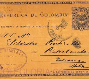 ad6209 - COLOMBIA - Postal History - STATIONERY CARD from IBAGUE to ITALY 1895
