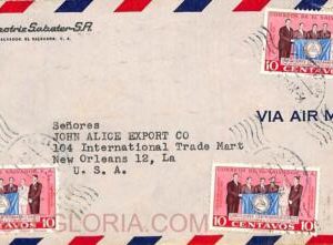 ad6333 - EL SALVADOR  - Postal History - AIRMAIL COVER to the USA 1954