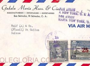 ad6337 - EL SALVADOR  - Postal History - AIRMAIL COVER to SWITZERLAND  1950