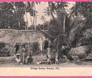 af9344 - FIJI -  VINTAGE POSTCARD - Village Scene - 1909 OVALAU  Ethnic