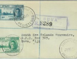 83329 - FIJI - POSTAL HISTORY  -  REGISTERED  COVER  1947 Royalty