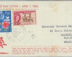82609 - FIJI  - Postal History -  Official FDC COVER 1963:  definitive set DANCE