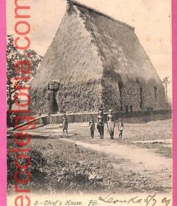 af9349 - FIJI -  VINTAGE POSTCARD - Chief's House - 1909