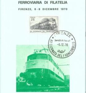 86966 - ITALY - Postal History -  MAXIMUM CARD - transport TRAIN  1970