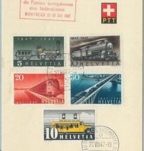 75567 - SWITZERLAND - POSTAL HISTORY - STAMPS on official post CARD 1947 - TRAIN