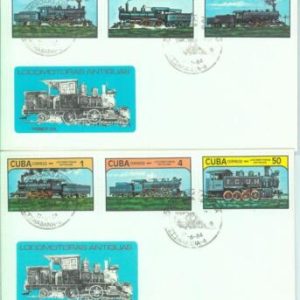 86973 - HABANA - Postal History -  2 FDC COVER 1984 - Vintage TRAINS