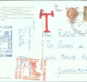 86968 - ITALY - POSTAL HISTORY - postmark: PASSO PORDOI  tramway TRAIN 1977