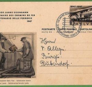 ZA0226 - Switzerland - Postal History - Stationery Card - Trains - 1947
