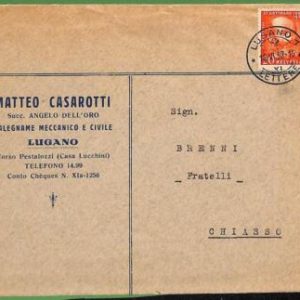 ZA0228 - Switzerland - Postal History - Advertising Cover LUGANO - Trains - 1932