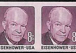 94785a - USA - STAMPS - SC # 1402a IMPERF PAIR - MNH   Eisenhower