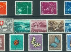 87014 - SWITZERLAND  - STAMPS -  COMPLETE YEAR set 1951/2  MNH Butterflies MUSIC