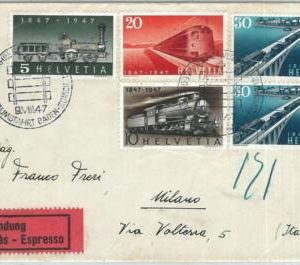 72054 - SWITZERLAND - POSTAL HISTORY -  FDC Cover 1947 - TRAINS  Railways