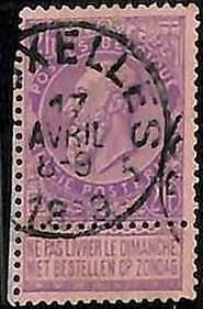94753eA  - BELGIUM Belgique - STAMP - Yvert #  66 with TAB  -  USED
