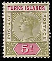 94884g - TURKS ISLAND - STAMP - SG # 72 -  MINT Hinged - Well centered