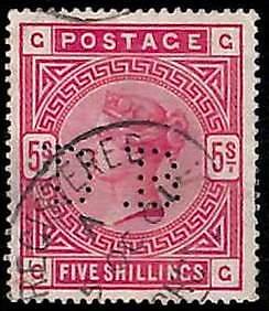 94888d - GREAT BRITAIN - STAMP - SG # 180 or 181  -  Fine USED with PERFIN: DB