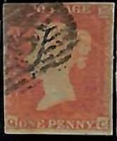 94892bA - GREAT BRITAIN - STAMP - SG # 8  One penny Red -   USED