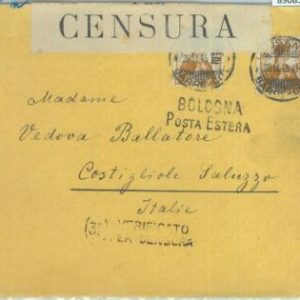 89085 - SWITZERLAND - POSTAL HISTORY -  CENSORED COVER  to ITALY 1915