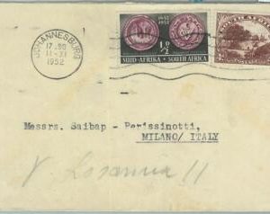 67398 - SOUTH AFRICA  - Postal History -   COVER to ITALY   1952