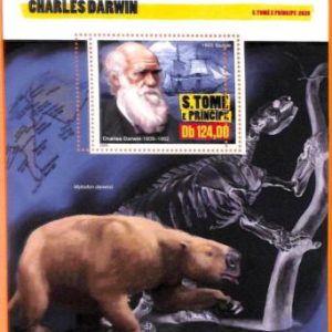 A6691 - SAO TOME & PRINCIPE, Error, 2020 MISSPERF SOUVENIR S: Darwin, Prehistory