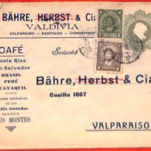 aa3646 - CHILE - POSTAL HISTORY -  ADVERTISING Stationery COVER 1917 Coffee