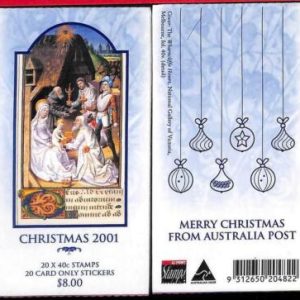 94726 - AUSTRALIA - STAMPS -  SG  # 241a BOOKLET #204882 - Christmas 2001 MNH