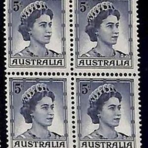 94739cB - AUSTRALIA  - STAMP - SG # 314C  Coil stamps Block of 4 MNH