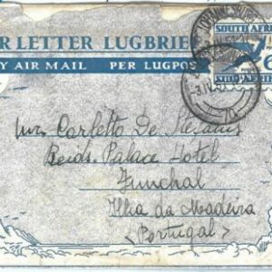 69131 - SOUTH AFRICA - POSTAL HISTORY - STATIONERY AEROGRAMME to MADERA 1951
