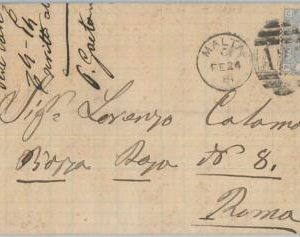 75323 - GB / MALTA - Postal History -  COVER from MALTA to ITALY 1881