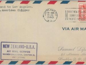77326 - New Zeland - Postal History - First Flight cover to USA - 1940 # 159