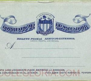 ad6362 - EL SALVADOR - Postal History - STATIONERY LETTER CARD H&G # 6b Imperf