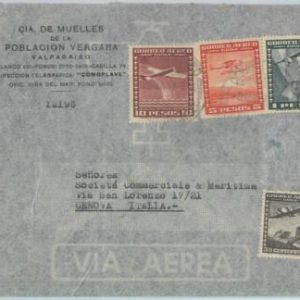 81491 - CHILE - POSTAL HISTORY -   AIRMAIL  COVER to ITALY  1947